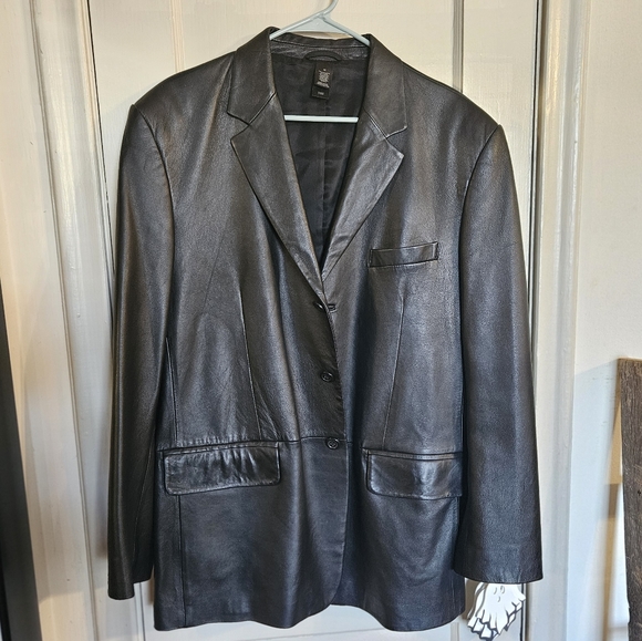 Claiborne Men's Genuine Leather Slim Sportscoat Blazer